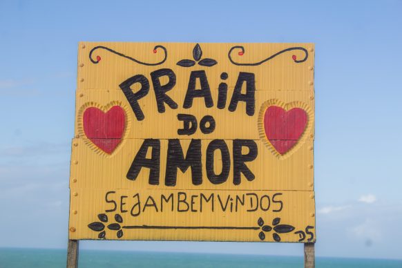 Placa seja bem vindo a Praia do Amor, Pipa-RN