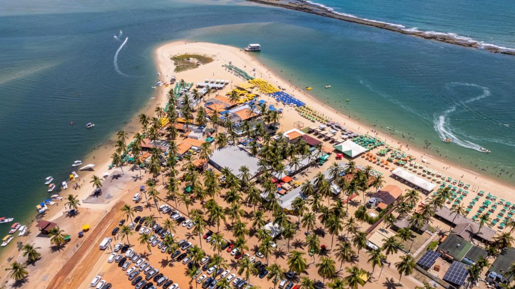 Visão aérea da Praia do Gunga, Maceió, Alagoas.